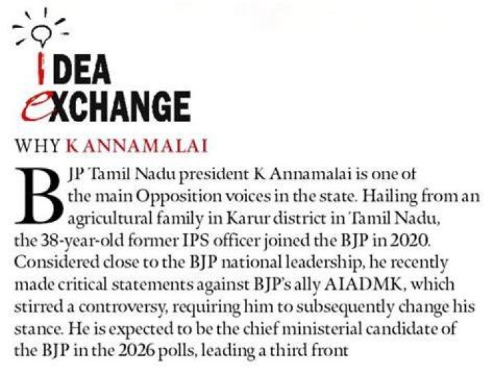 K Annamalai at Idea Exchange &lsquo;Our PM and senior leadership, none of